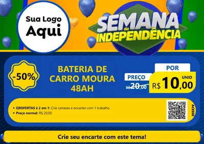 Modelo de Cartaz para Cartaz A4 Horizontal com o tema Semana da Independência para Baterias Elétricas