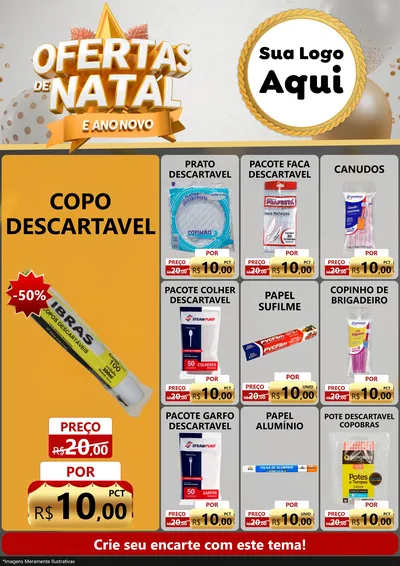 Modelo de Encarte para Encarte A4 Vertical com o tema Ofertas De Natal E Ano Novo para Embalagens