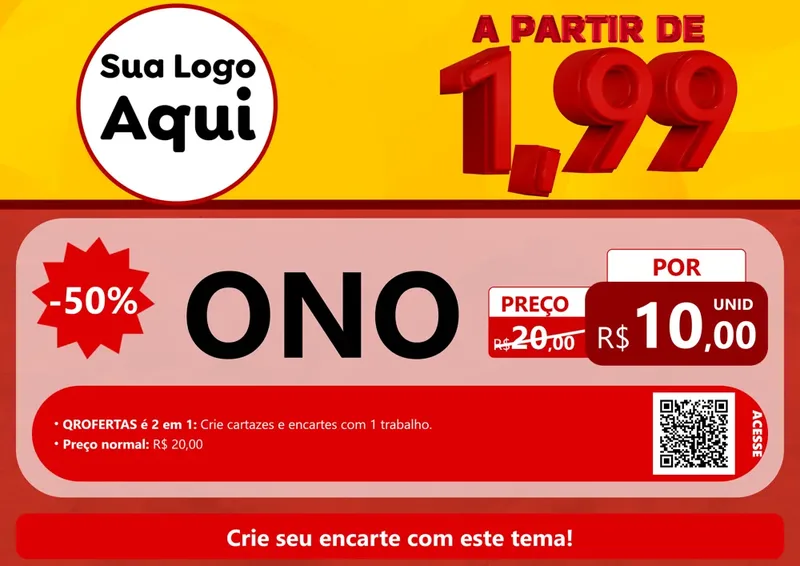 Modelo de Cartaz para Cartaz A4 Horizontal com o tema A Partir de Um e Noventa e Nove - 1,99 para Óticas