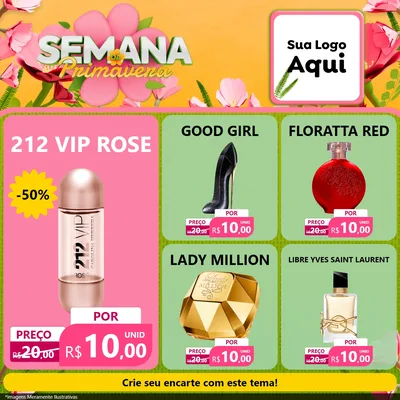 Modelo de Rede Social para Feed Facebook com o tema Semana da Primavera para Perfumes
