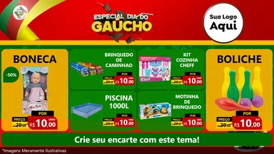 Modelo de TV para TV Horizontal com o tema Especial Dia do Gaúcho para Brinquedos