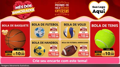 Modelo de TV para TV Horizontal com o tema Mês dos Namorados para Artigos Esportivos