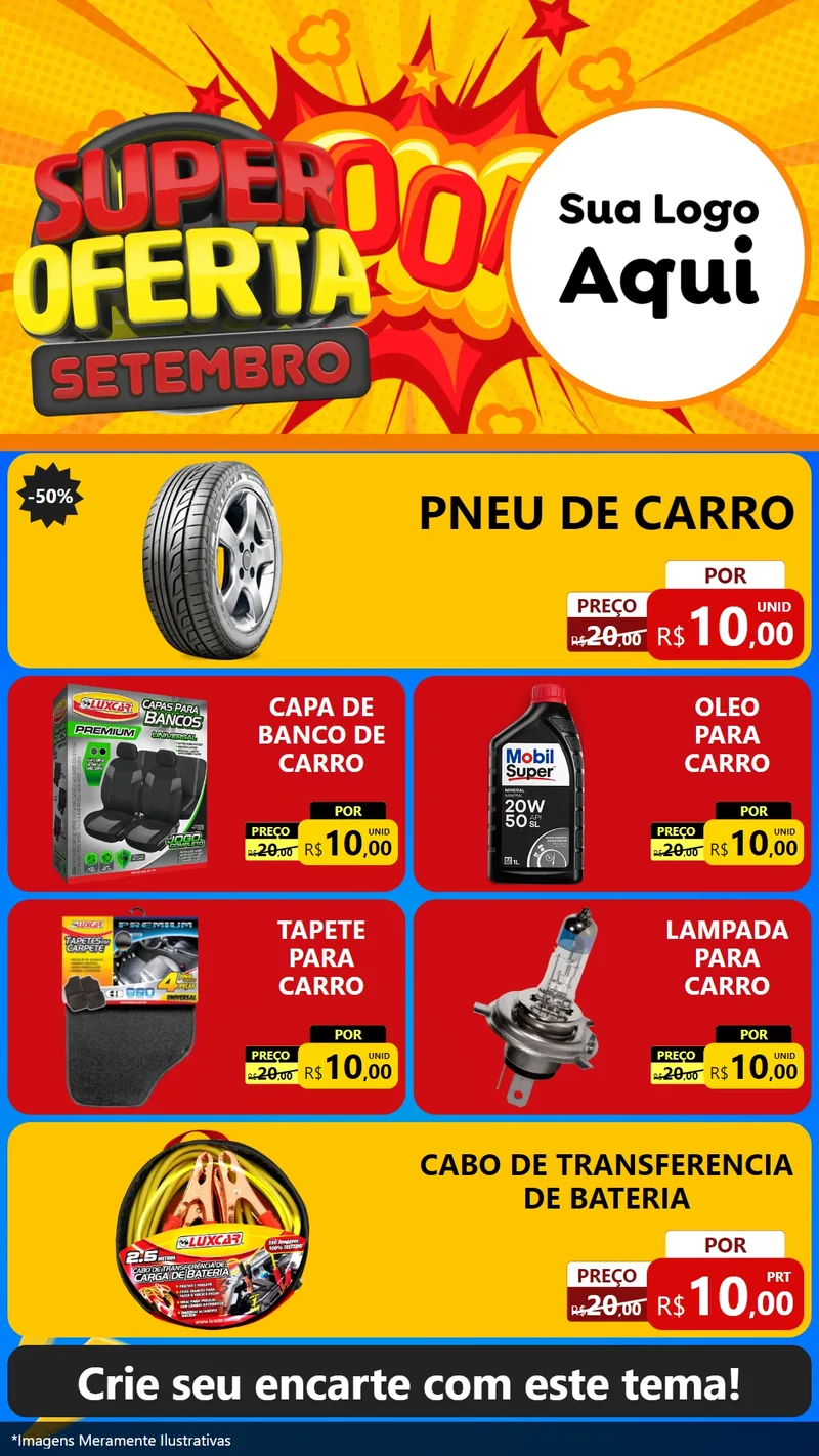 Modelo de TV para TV Vertical com o tema Super Oferta Setembro para Auto peças