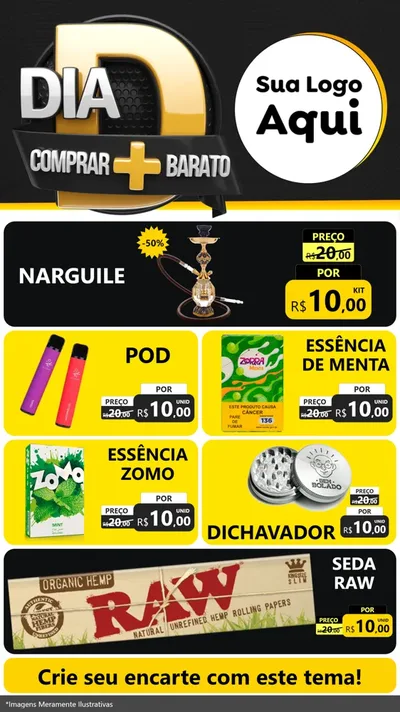 Modelo de TV para TV Vertical com o tema Dia D Mais Economia para Tabacaria