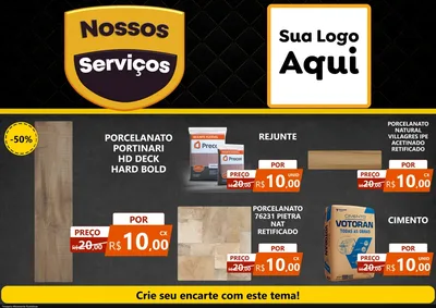 Modelo de Encarte para Encarte A4 Horizontal com o tema Nossos Serviços para Pisos e revestimentos