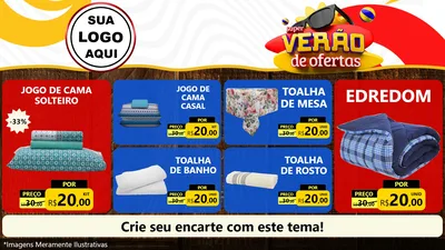 Modelo de TV para TV Horizontal com o tema Super Verão de Ofertas para Cama, Mesa e Banho