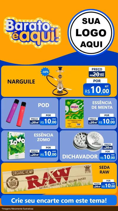 Modelo de TV para TV Vertical com o tema Barato é aqui para Tabacaria