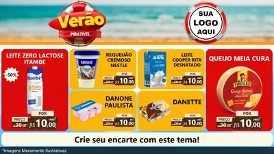 Modelo de TV para TV Horizontal com o tema Verão Imbatível para Frios e Laticínios