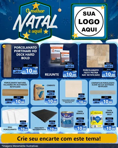 Modelo de Rede Social para Feed Instagram com o tema O Melhor Natal É Aqui! para Pisos e revestimentos