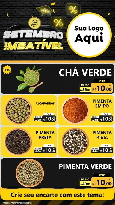 Modelo de TV para TV Vertical com o tema Setembro Imbatível para Produtos Naturais