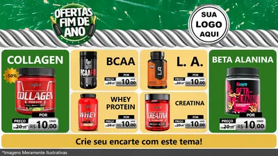Modelo de TV para TV Horizontal com o tema Ofertas Fim de Ano para Suplementos alimentares
