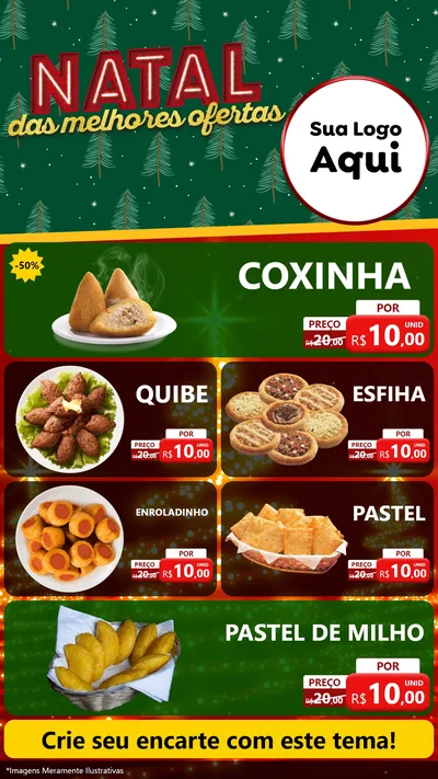 Modelo de TV para TV Vertical com o tema Natal das Melhores Ofertas para Salgadaria