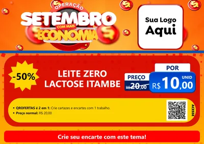 Modelo de Cartaz para Cartaz A4 Horizontal com o tema Operação Setembro Com Muita Economia para Frios e Laticínios