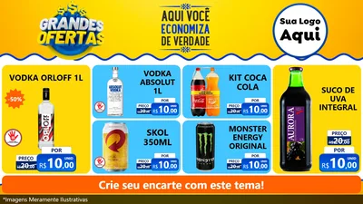 Modelo de TV para TV Horizontal com o tema Grandes Ofertas para Distribuidora de bebidas