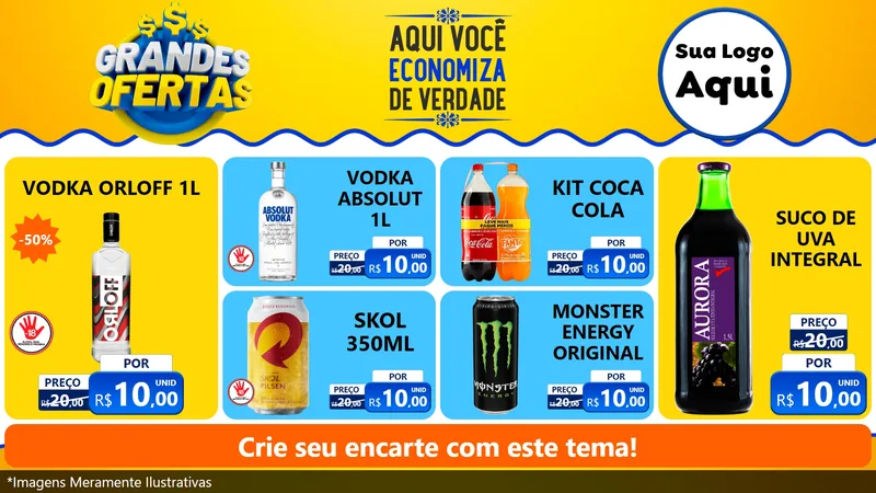 Modelo de TV para TV Horizontal com o tema Grandes Ofertas para Distribuidora de bebidas
