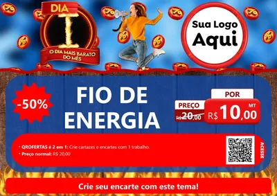 Modelo de Cartaz para Cartaz A4 Horizontal com o tema Dia I - O Dia Mais Barato Do Mês para Materiais Elétricos