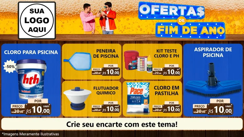 Modelo de TV para TV Horizontal com o tema Ofertas de Fim de Ano para Produtos para Piscina