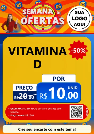 Modelo de Cartaz para Cartaz A4 Vertical com o tema Semana de Ofertas para Farmácia