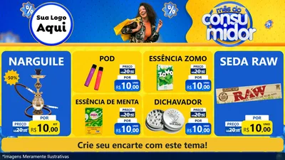 Modelo de TV para TV Horizontal com o tema Mês do Consumidor para Tabacaria