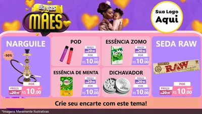 Modelo de TV para TV Horizontal com o tema Dia das Mães para Tabacaria