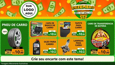 Modelo de TV para TV Horizontal com o tema Comece Dezembro Economizando para Auto peças
