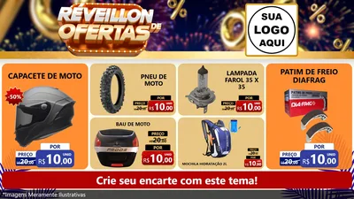 Modelo de TV para TV Horizontal com o tema Réveillon de Ofertas para Moto peças