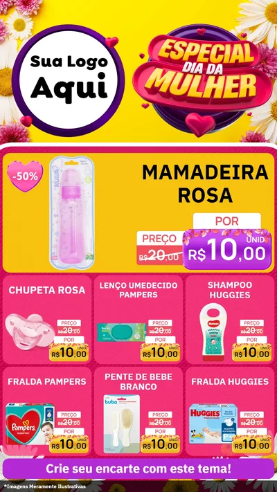 Modelo de Rede Social para Stories com o tema Especial Dia da Mulher para Bebês