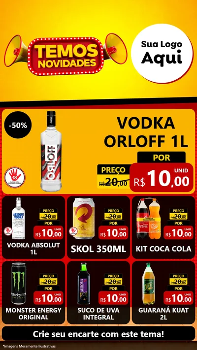 Modelo de Rede Social para Stories com o tema Temos Novidades para Distribuidora de bebidas