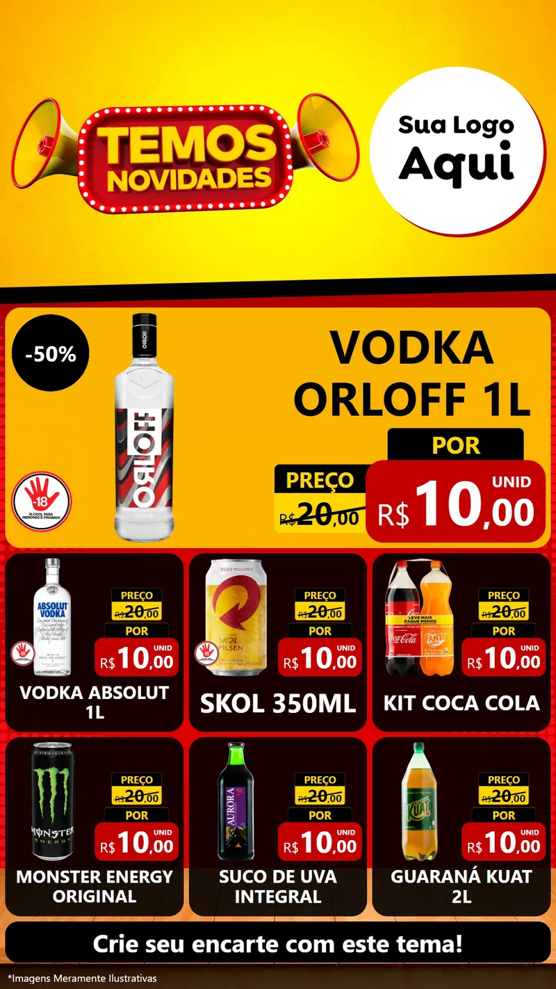 Modelo de Rede Social para Stories com o tema Temos Novidades para Distribuidora de bebidas