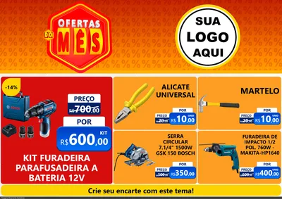 Modelo de Encarte para Encarte A4 Horizontal com o tema Ofertas do Mês para Maquinas e Ferramentas