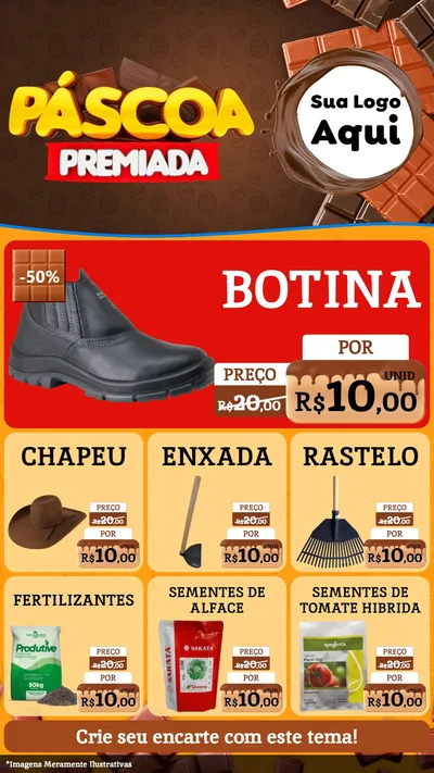 Modelo de Rede Social para Stories com o tema Páscoa Premiada para Agropecuária