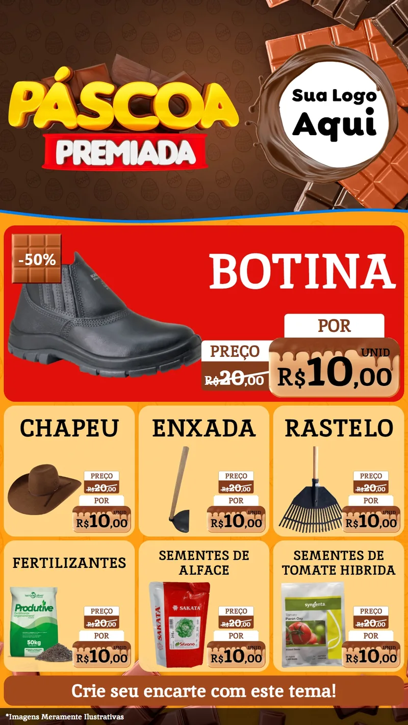 Modelo de Rede Social para Stories com o tema Páscoa Premiada para Agropecuária