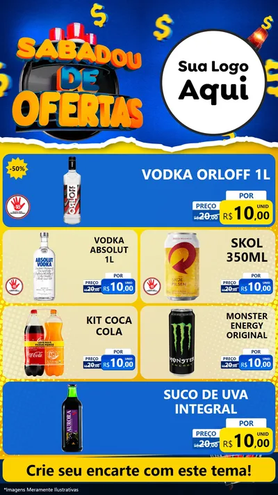 Modelo de TV para TV Vertical com o tema Sabadou de Ofertas para Distribuidora de bebidas