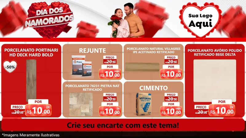 Modelo de TV para TV Horizontal com o tema Dia dos Namorados para Pisos e revestimentos