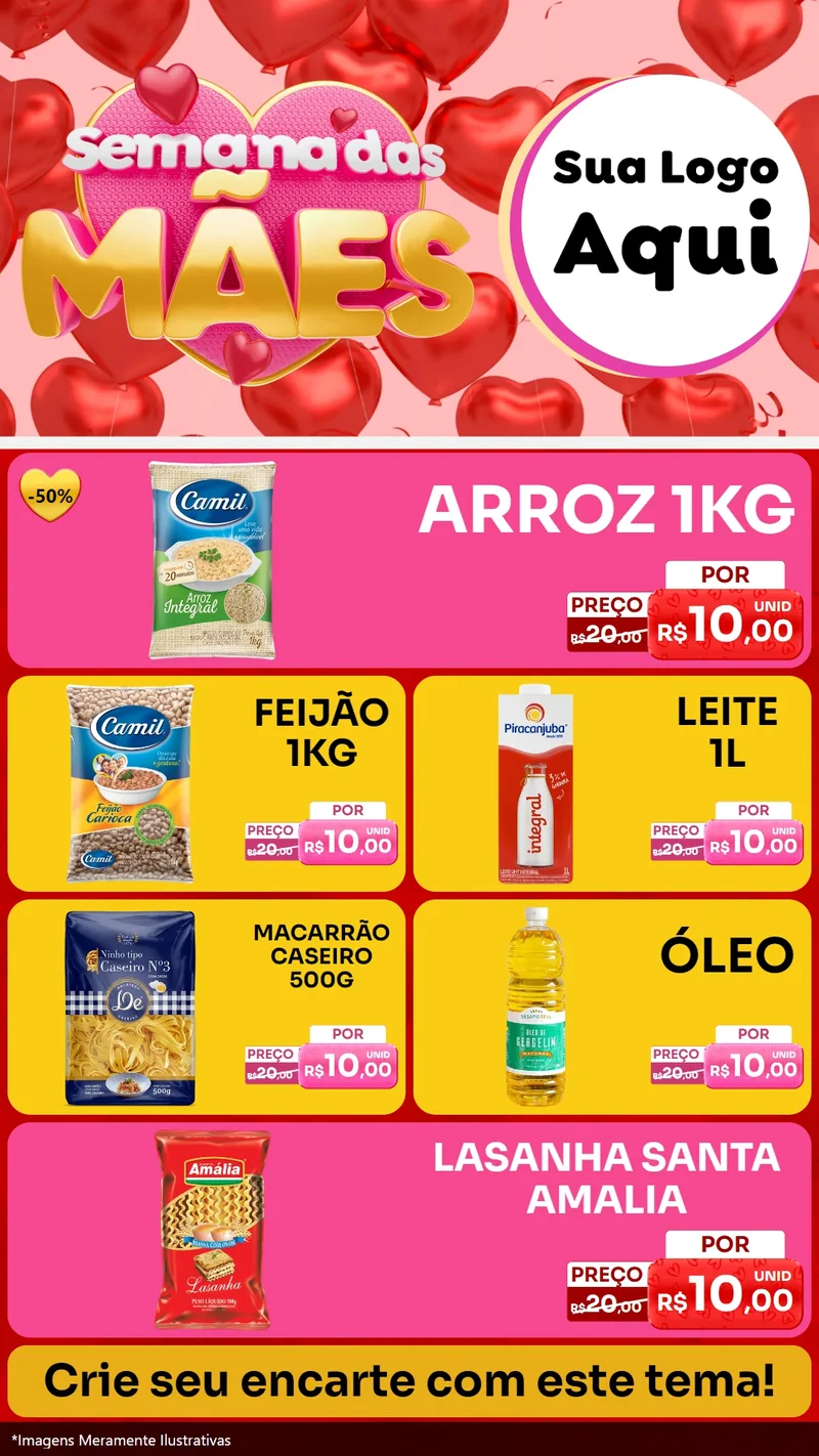 Modelo de TV para TV Vertical com o tema Semana Das Mães para Supermercado