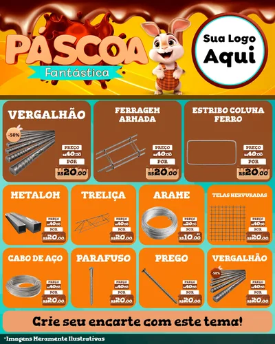 Modelo de Rede Social para Feed Instagram com o tema Páscoa Fantástica para Ferragens