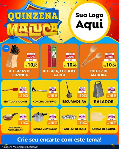 Modelo de Rede Social para Feed Instagram com o tema Quinzena Maluca para Utilidades Domésticas