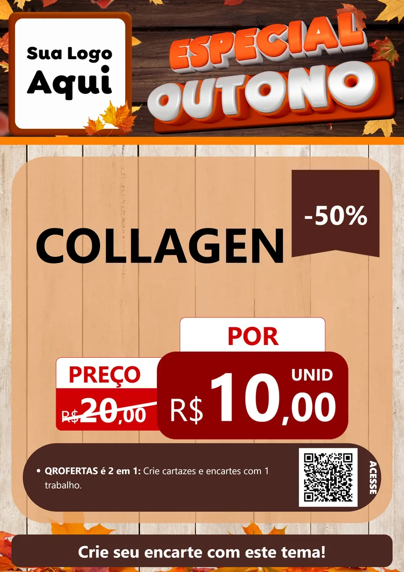 Modelo de Cartaz para Cartaz A4 Vertical com o tema Especial Outono para Suplementos alimentares