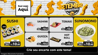 Modelo de TV para TV Horizontal com o tema Setembro Imbatível para Comida japonesa