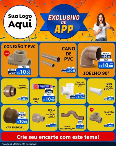 Modelo de Rede Social para Feed Instagram com o tema Exclusivo do Aplicativo para Tubos e conexões