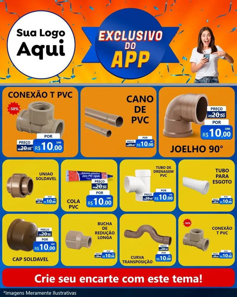 Modelo de Rede Social para Feed Instagram com o tema Exclusivo do Aplicativo para Tubos e conexões