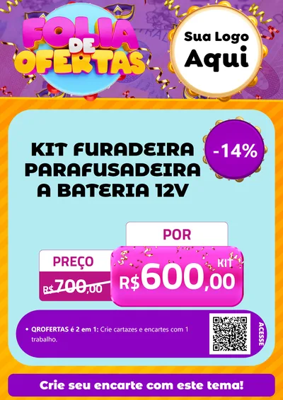 Modelo de Cartaz para Cartaz A4 Vertical com o tema Folia de Ofertas para Maquinas e Ferramentas