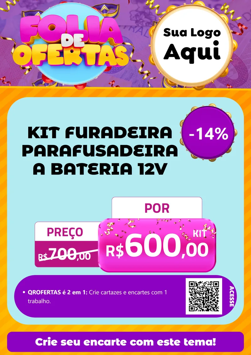 Modelo de Cartaz para Cartaz A4 Vertical com o tema Folia de Ofertas para Maquinas e Ferramentas