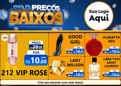 Modelo de Encarte para Encarte A4 Horizontal com o tema Dia D Preço Baixo para Perfumes