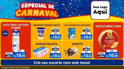 Modelo de TV para TV Horizontal com o tema Especial de Carnaval para Frios e Laticínios