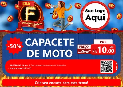Modelo de Cartaz para Cartaz A4 Horizontal com o tema Dia F - O Dia Mais Barato Do Mês para Moto peças