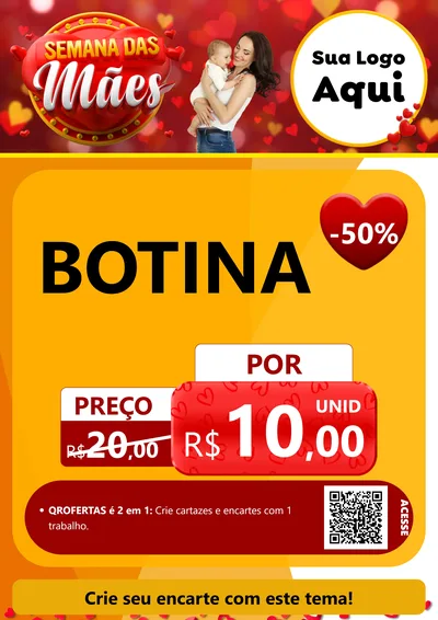Modelo de Cartaz para Cartaz A4 Vertical com o tema Semana das Mães para Agropecuária