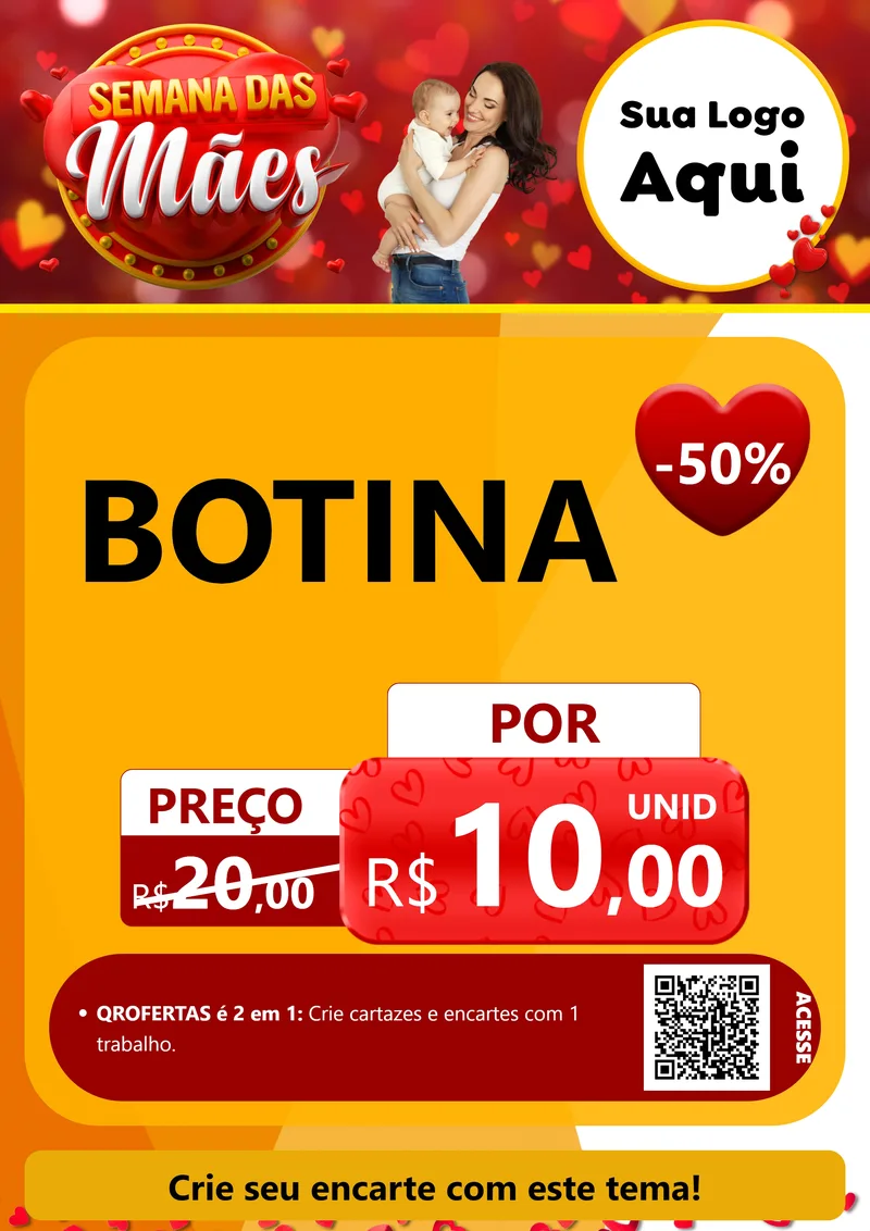 Modelo de Cartaz para Cartaz A4 Vertical com o tema Semana das Mães para Agropecuária