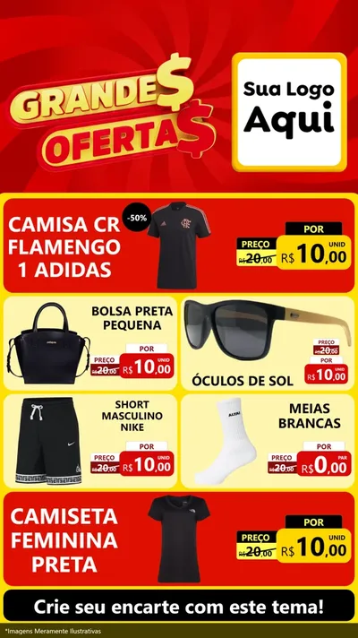 Modelo de TV para TV Vertical com o tema Grandes Ofertas para Roupas e acessórios