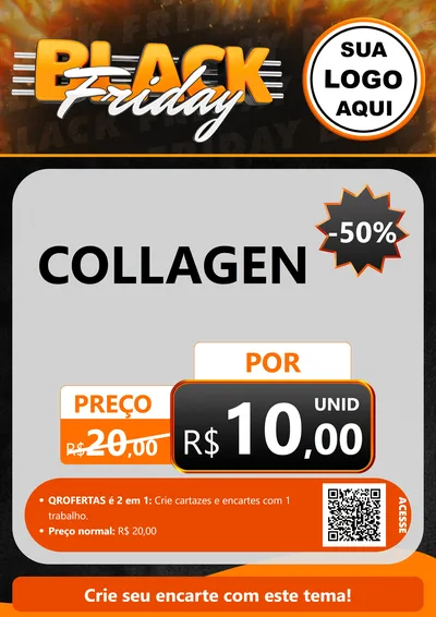 Modelo de Cartaz para Cartaz A4 Vertical com o tema Black Friday para Suplementos alimentares